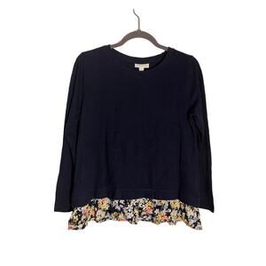 NWT‎ Charter club sweater blouse floral navy work shirt dress